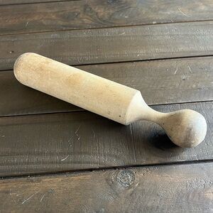 Vintage Wooden Dough Roller | Primitive Wood Kitchen Tool Farmhouse Decor